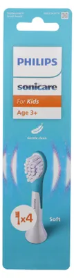 Produktbild von Philips Sonicare For Kids For Kids HX6034/90 Bürstenköpfe (4er-Pack), 4 Stück(e), Blau, Weiß, 3 Monat( e), Weich, 62000 Bewegungen pro Minute, 3 Jahr(e)