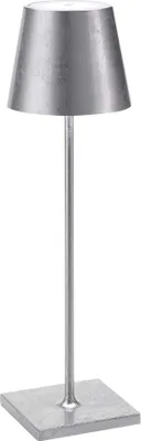 Produktbild von Zafferano Poldina Pro Silver Leaf LED-Tischleuchte, wiederaufladbar und dimmbar, mit einer Akkulaufzeit von bis zu 12 Stunden.