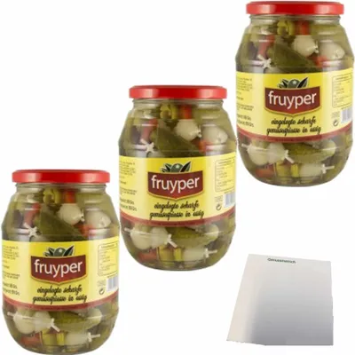 Produktbild von Fruyper Gemüsespiesse scharf 3er Pack (3x980g Glas) + usy Block