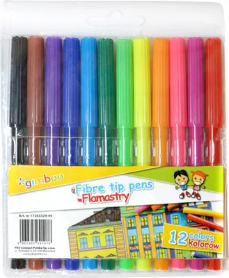 Obrázok produktu pre Flamastry Gimboo 12 kolorów końcówka 1 mm
