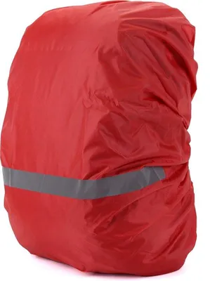 Produktbild von Regenabdeckung für Rucksäcke, wasser- und winddicht, reflektierende Streifen, Rucksackschutz, Regenabdeckung, 1 Stück, reflektierende Abdeckung, Geeignet für Außenwandern, Radfahren, Bergsteigen, Camping - rot (XL, 56-70L)