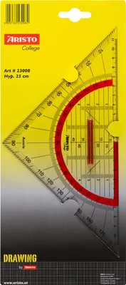 Obrázok produktu pre Aristo College geometrický trojuholník 25 cm s odnímateľnou rukoväťou, fazetou a atramentovými bodkami