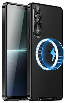 Produktbild von Für Sony Xperia 1 VI Magnetische Magsafe Metall Design Schutz Cover Case Schwarz