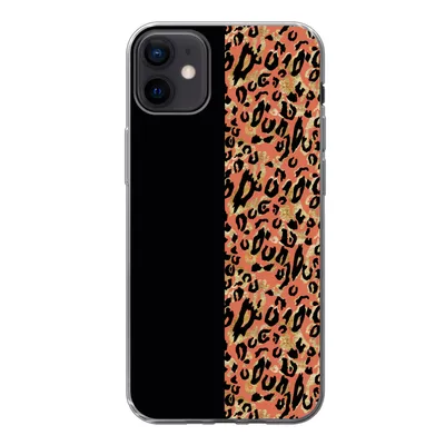 Produktbild von MuchoWow® Handyhülle Schutzhülle Hülle für iPhone 12 mini Pantherdruck - Gold - Schwarz Silikon Softcase Handy Hülle - Bild