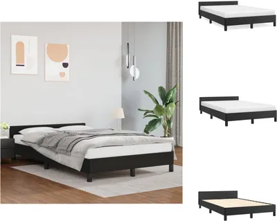 Immagine prodotto di vidaXL Struttura letto con testiera nera 120x200 cm in Pelle finta - Letti e strutture letto