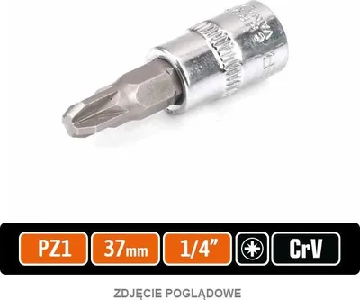 Productafbeelding van Steeksleutel 1/4" met bit PZ 37 mm/PZ1 / TEGER