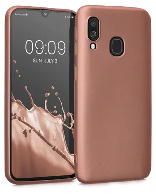 Produktbild von kwmobile Handyhülle für Samsung Galaxy A40 Hülle - Silikon Case metallisch schimmernd - Schutzhülle Cover - Metallic Bronze