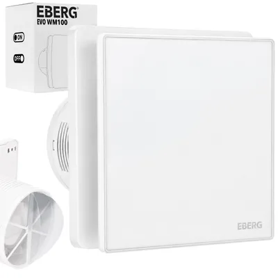 Zdjęcie produktu dla EBERG EVO WM 100 HT Wentylator Łazienkowy 100 mm Higrostat Timer Biały Mat