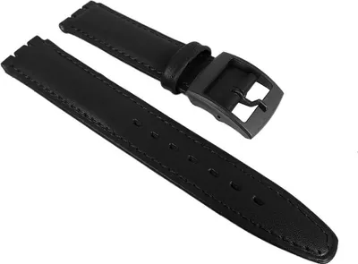 Produktbild von Ersatzband Leder schwarz > Band für Swatch Uhren  | 17mm