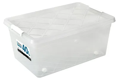 Produktbild von Aufbewahrungsbox mit Deckel 40l – aus Kunststoff, 57x39x26cm – für bis zu 40 Liter