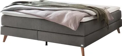 Produktbild von HASENA Raumspar Boxspringbett Beatriz grey Holz Eiche bright 200x200 : Topper - Glamour Top (soft)