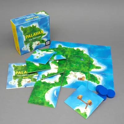 Produktbild von PALAVAN Inselrätsel Solitär Legespiel aus Holz Südsee-Puzzles für 1-2 Spieler