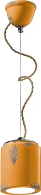 Produktbild von Hängelampe Keramik Ø 12,5 cm H: max. 114 cm Gelb Shabby Antik E27 rund Vintage Keramiklampe