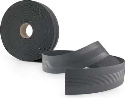 Productafbeelding van QUEST Antislip overgangsprofiel zonder plakband, PVC overgangsstrip, vloerprofiel voor binnen, flexibel, plat, donkergrijs, 1 meter