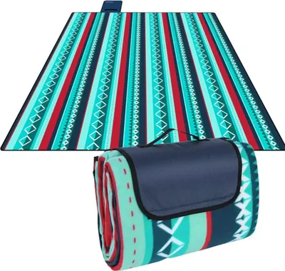 Obrázek produktu pro Pikniková deka Bolt Edge - Voděodolná a skládací s rukojetí pro přenášení - Pro kempování, cestování a outdoorové aktivity - 200x200 cm - Zelená