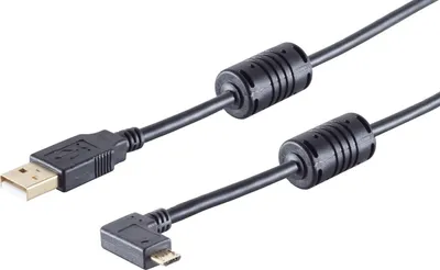 Produktbild von S-Conn 13-10001 USB Kabel 1 m USB 2.0 USB A Micro-USB B Schwarz (13-10001)