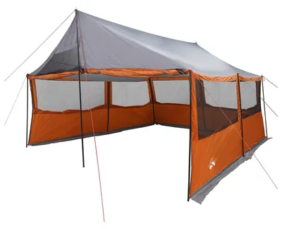 Produktbild von vidaXL Familienzelt mit Dach Grau und Orange 450 x 400 x 265 cm