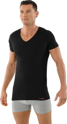 Produktbild von ALBERT KREUZ V-Unterhemd Baumwolle Elasthan Kurzarm schwarz Hamburg, 08/XXL