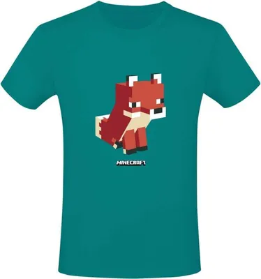 Produktbild von Minecraft T-Shirt Uni Simple Fox türkis Fan-Merch, Gaming 100% Baumwolle S