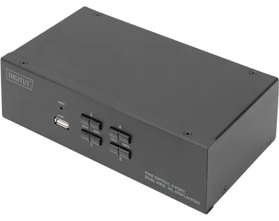 Produktbild von DIGITUS KVM-Switch 4-Port Dual-Display,4K, Display-Port
