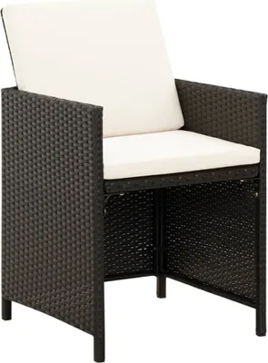 Image de vidaXL Ensemble de 4 chaises et tabourets de jardin en poly rotin noir