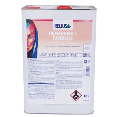 Produktbild von Relius Tiefgrund L Tiefgrund Grundierung farblos 10 Liter - Farbloses Grundiermittel mit hoher Eindringtiefe