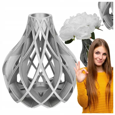Produktbild von Moderner VUKAN SILVER Dekorations-Vase für Trockenblumen, 10cm