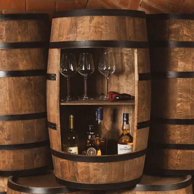 Produktbild von Creativecooper Weinfass Stehtisch - Weinregal - Weinbar - Mini Bar Regal Rund - Alkohol Shrank Flaschenregal Holz Regale - Holzfass Deko - Hausbar Theke - Fassmöbel - Wine Rack - Möbel Wohnzimmer - Fass bar - Fassbar minibar 80Cm High (Wenge)
