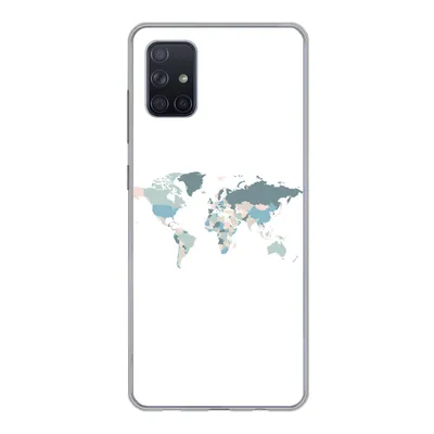 Produktbild von MuchoWow® Handyhülle Schutzhülle Hülle für Samsung Galaxy A71 Weltkarte - Pastell - Länder Silikon Softcase Handy Hülle - Kartenbesitzer