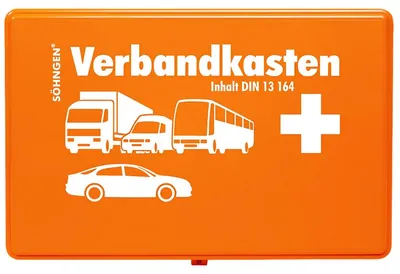 Produktbild von Verbandkasten DIN13164 für KFZ leer, KU, orange