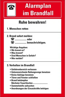 Produktbild von Dreifke® Schild I Aushang Alarmplan im Brandfall, Kunststoff, 200x300mm