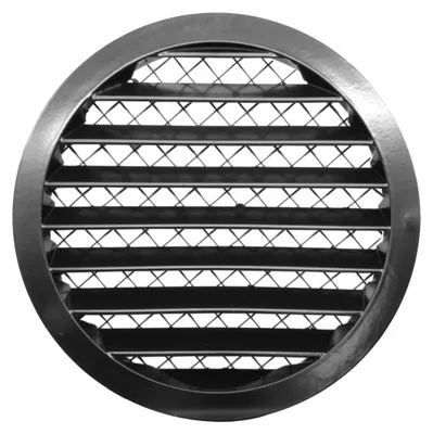 Produktbild von airRoxy Aluminium Lüftungsgitter Ø 200 mm Schwarz Zuluft Abluft