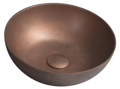 Produktbild von Sapho FORMIGO Betonwaschbecken zum Aufsetzen, Durchmesser 39cm, Kupfer matt