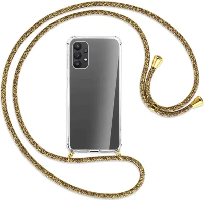 Produktbild von Handykette Backcover-Schutzhülle mit Band (Metall goldfarben) für Samsung Galaxy A23 4G - braun+beige