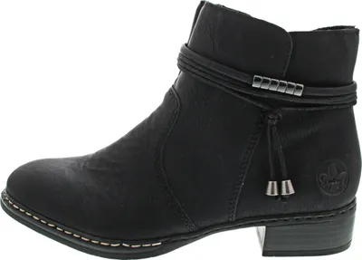 Produktbild von Rieker Damen Stiefelette Zierbänder Metall Details 73488, Größe:39 EU, Farbe:Schwarz