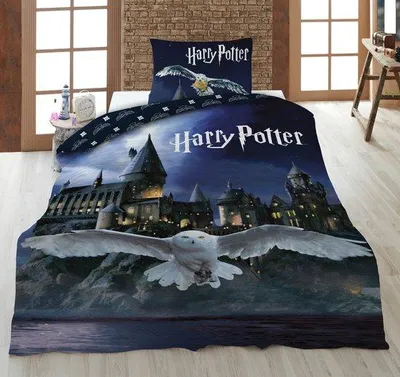Zdjęcie produktu dla Komplet pościel Unyqoos® Harry Potter, Hogwarts, Hedwig – poszewka na kołdrę (140 x 200 cm), poszewka na poduszkę (63 x 63 cm), poliester, dwustronny nadruk