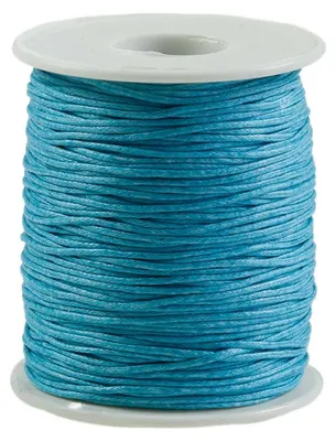 90 Meter / 1 Spule gewachste Baumwollschnur, 1mm pastell blau