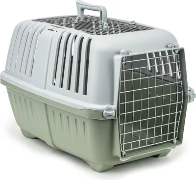 Immagine prodotto di Box di trasporto per cani in plastica con griglia in metallo - 585 x 355 x 40 cm Box di trasporto con pratico sistema di chiusura e maniglia per il trasporto Adatto per gatti, piccoli animali e animali domestici fino a.