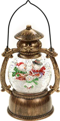 Produktbild von Nostalgische Schneekugel Laterne 100mm Licht Glitzerantrieb Schnee H.: 20cm (9200050)