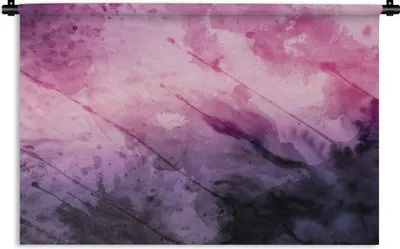 Produktbild von MuchoWow® Wandteppich Wandbehang Aquarell - Lila - Schwarz 90x60 cm Tapisserie Dekoration Wandtuch - Wandskulpturen - Bildteppich