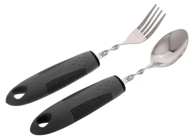 Produktbild von Edelstahl Besteckset mit Ergonomischem Gummigriff für Senioren