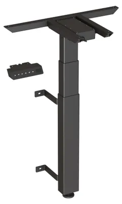 Obrázok produktu pre Stojanový písací stôl – elektricky nastaviteľná výška 59–125 cm – kov – čierna farba