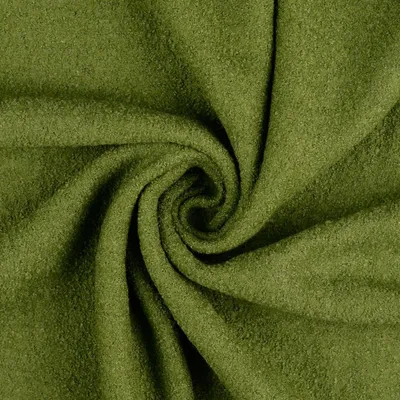 Produktbild von Wool Boucle BEA Viskose Wolle Heugrün uni, ca. 423 g/m², ca. 0,5 m lang, ca. 1,42-1,44 m breit, , Stoffe Meterware, 60 % Viskose, 40 % Wolle