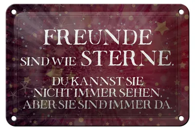 Produktbild von Blechschild Spruch 18x12cm Freunde sind wie Sterne Schild