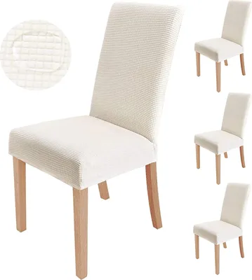Produktbild von Stuhlhussen Stretch 4er Set Abnehmbarer waschbarer Stuhlbezug für das Esszimmer Moderne elastische Stuhlschutzdekoration für Büro Bankette Hochzeitsfest