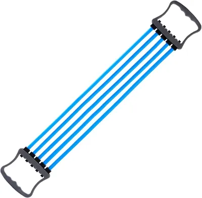 Imagen del producto de Expansor de pecho con 5 bandas de resistencia desmontables, fabricado en material TPR, ideal para entrenamientos y ejercicios de hombros