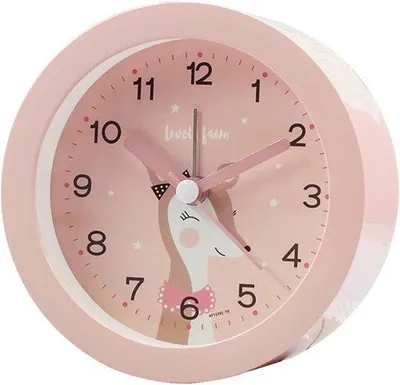 Image de Réveil analogique silencieux pour enfants et adolescents, de couleur rose, idéal pour la chambre