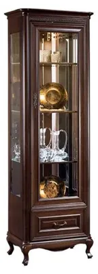 Produktbild von Vitrine Glasvitrine Glasschrank Massivholzschrank Hochschrank Schrankvitrine