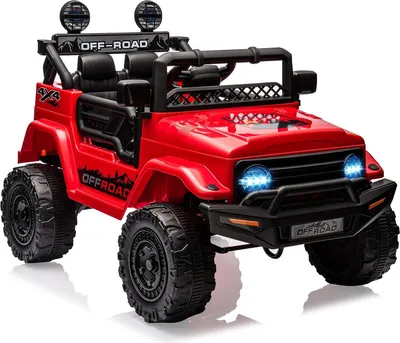 Produktbild von Kinder Elektroauto - Aufsitzauto - Fernbedienung - Sicherheitsgurt - MP3/USB/TF - LED-Lichter - 4 Räder - ab 14 Jahren - Rot