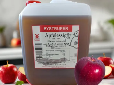 Produktbild von Apfelessig 5% Säure aus ganzen Äpfeln, 5L - biologisch gewonnen -vegan- Eystruper Apfelessig